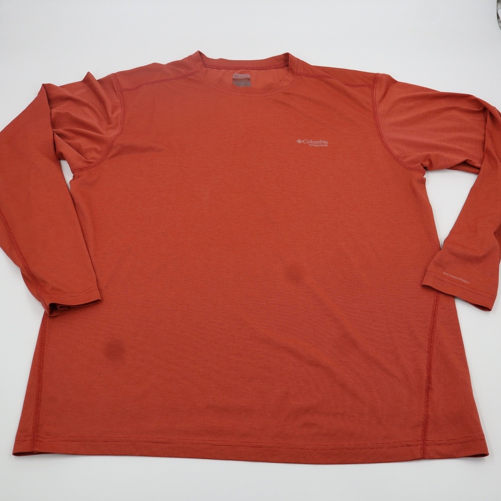 Columbia Titanium Omni-Dry Shirt Mens XL‎ Burnt Orange Long Sleeve TM6753 Hiking